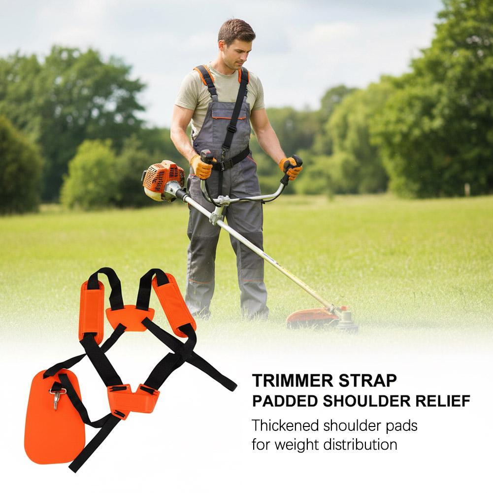 Brush Cutter Strap - Gepolsterter Doppel-Schultergurt für Rasentrimmer, Unkrautvernichter, Freischneider,
