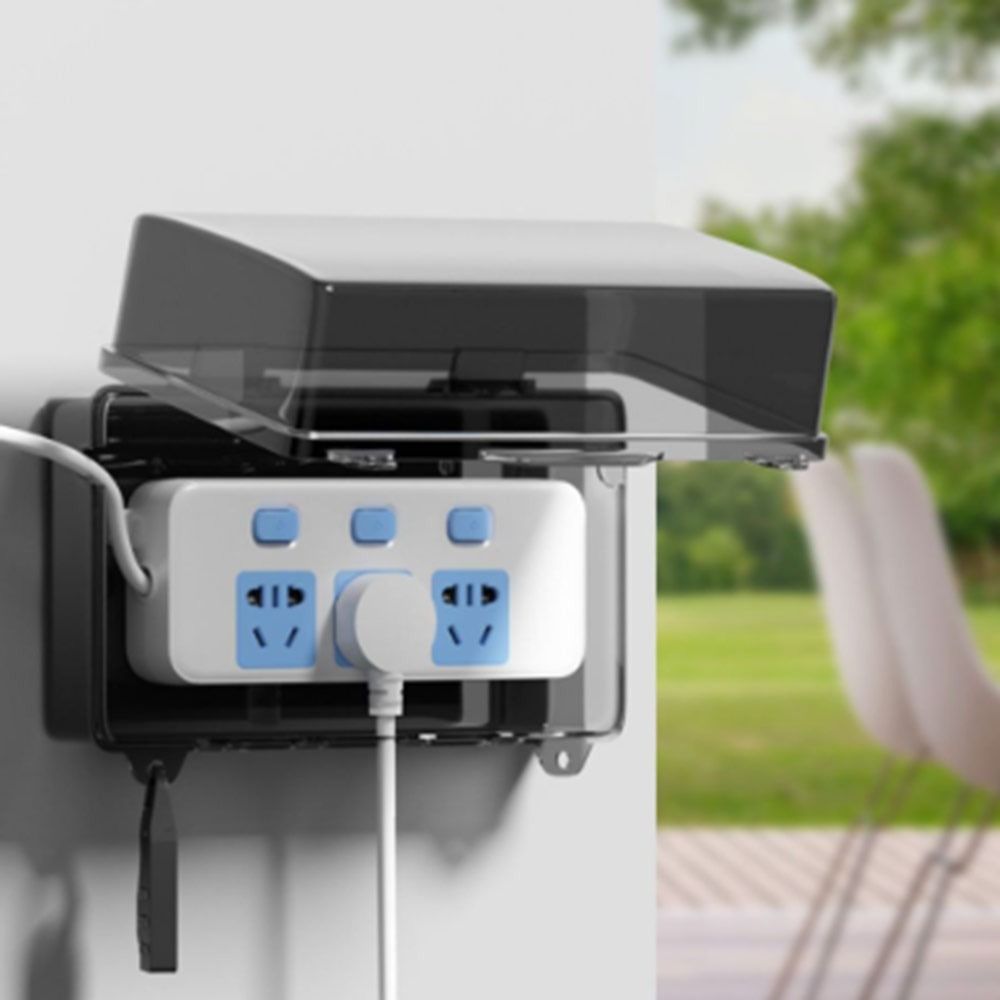 Outdoor Power Strip Weatherproof - Robuste Kunststoff-Steckdosenbox, wasserdicht, wetterfest, Kabelmanagement-Box, Diebstahlschutz,