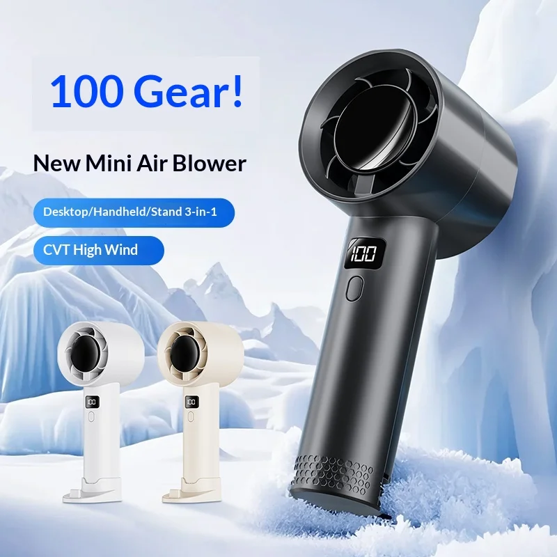 Outdoor Power With Timer - Handgehaltener Mini-Ventilator, Leistungsstarker 1200mAh Windstrom, Praktisches