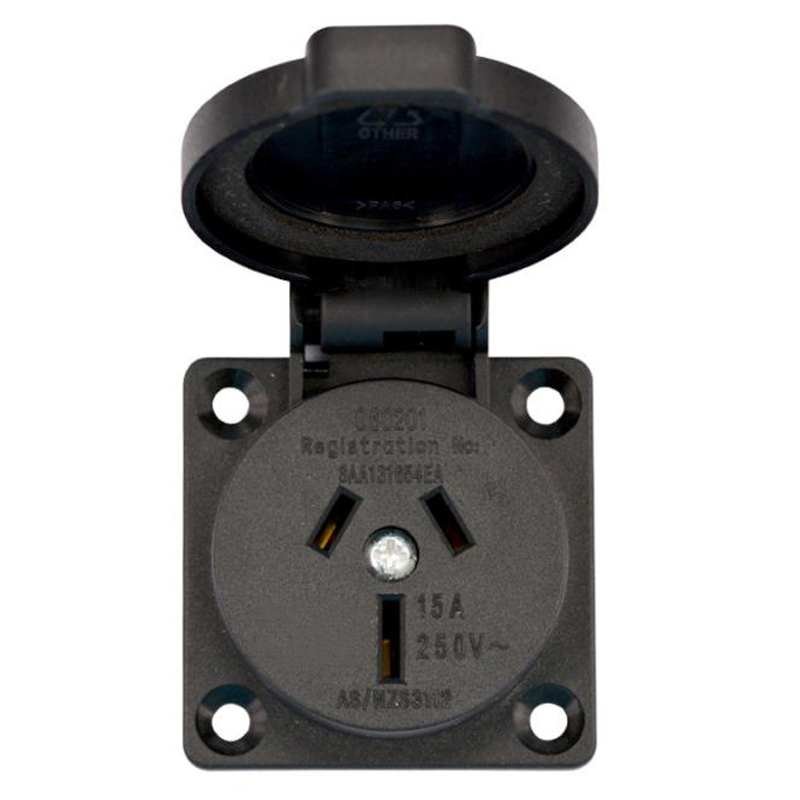 Outdoor Power Receptacle - 2 Stück schwarz 10a 15a Australien