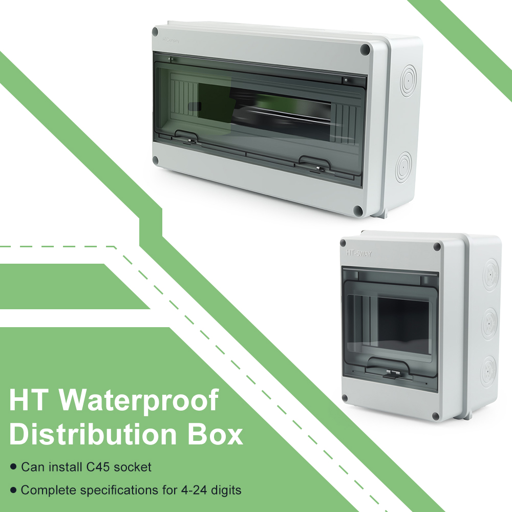 Power Switch Outdoor - Wasserdichter Verteilerkasten der HT-Serie, 5/8/12/15/18/24-Wege, ABS-Kunststoff,