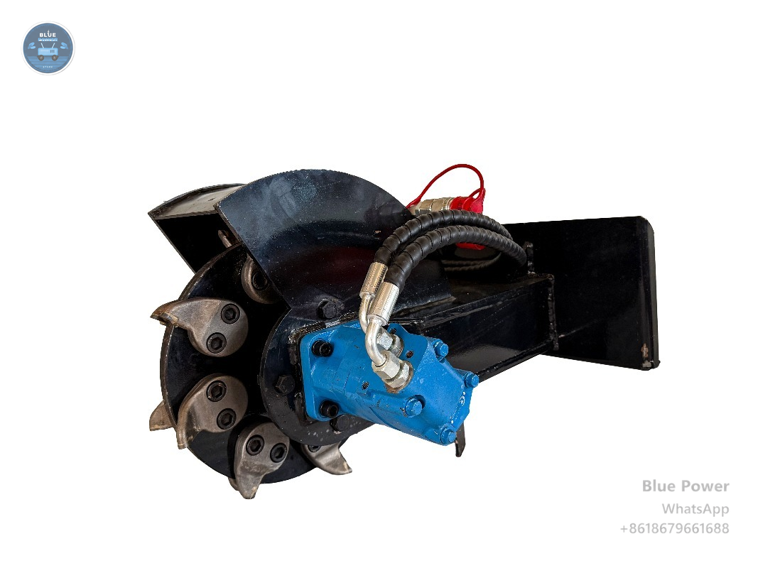 Stump Grinder Attachment - Baumstumpffräsen-Aufsatz für Mini-Kompaktlader mit Rotationsfunktion Hydraulischer