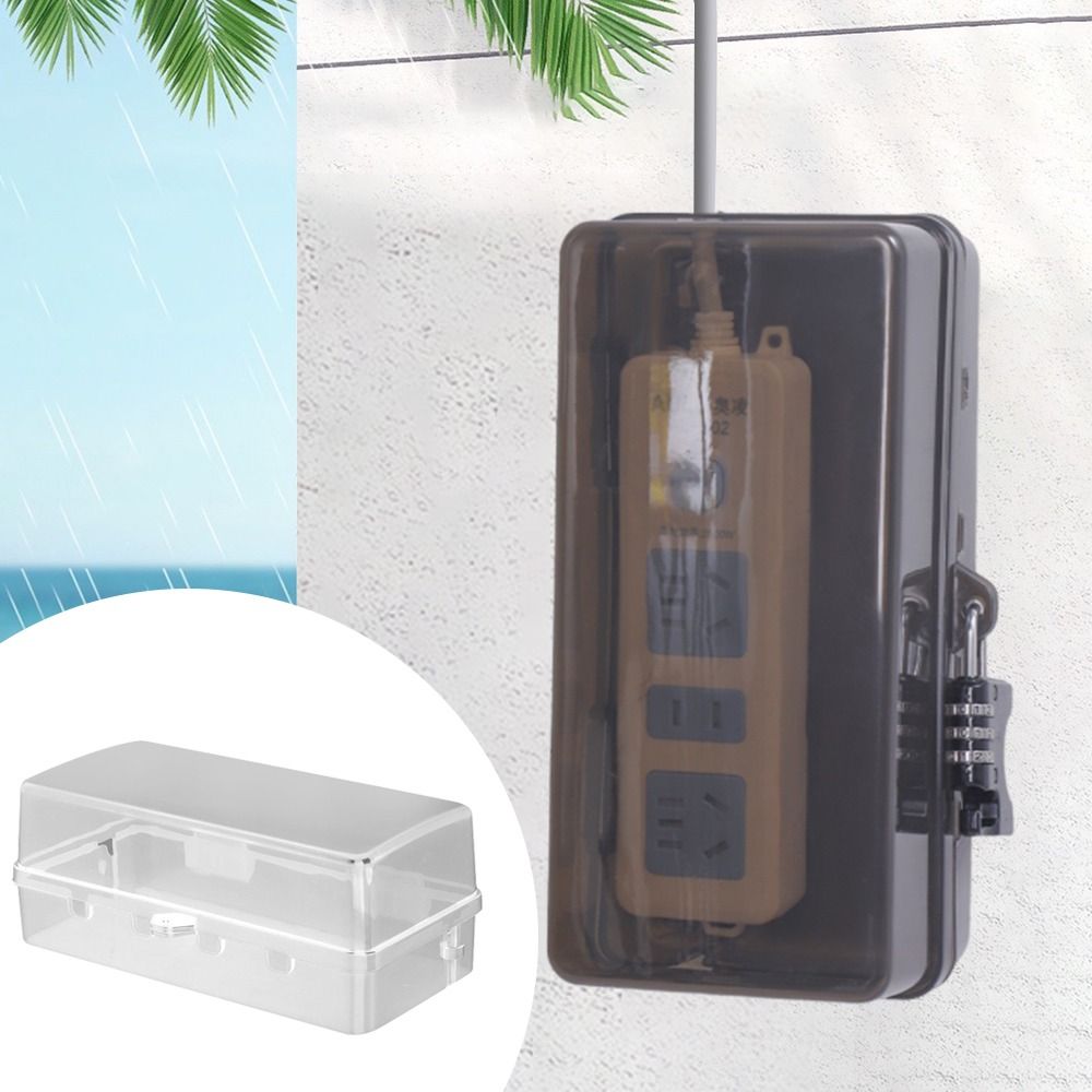 Outdoor Power Strip Weatherproof - Tragbare Kunststoff-Steckdosenbox Diebstahlsicher Wasserdicht Kabelmanagement-Box Wetterfest