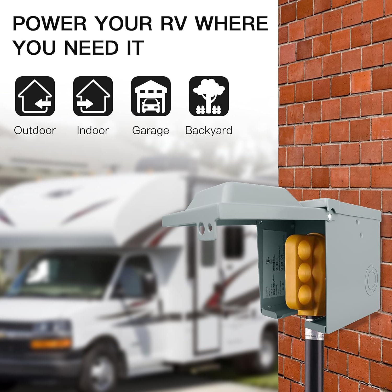 Outdoor Power Receptacle - 30/50 Ampere 125/250 Volt RV-Steckdosenbox, geschlossenes,
