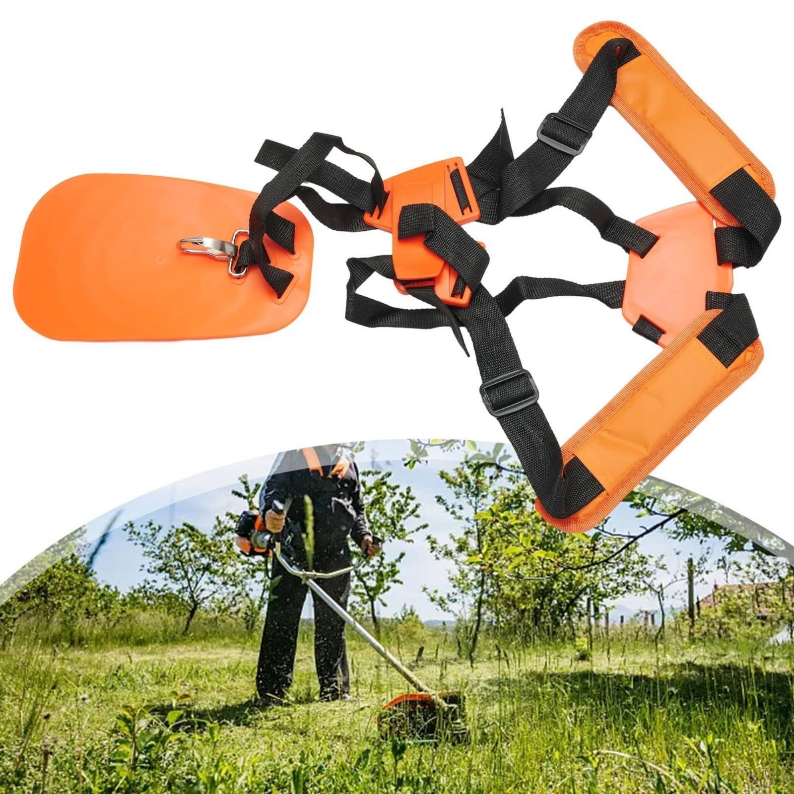 Brush Cutter Strap - Doppelter Schultergurt für Trimmer, Robuster Freischneider-Gurt,