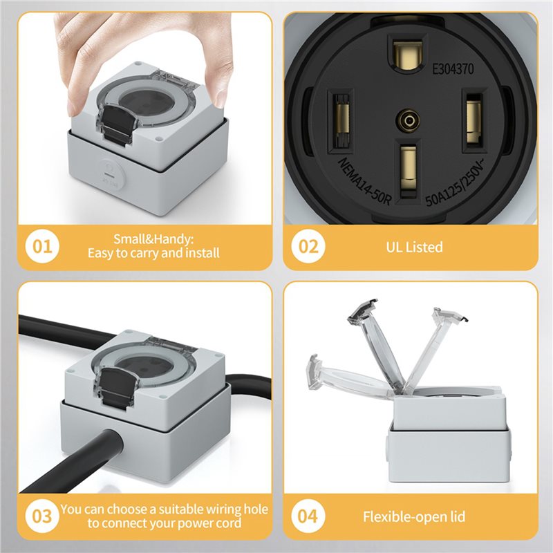 Y17A 6X 50Amp Steckdosenbox, 1 – Outdoor Power Receptacle Bewertung und Preis