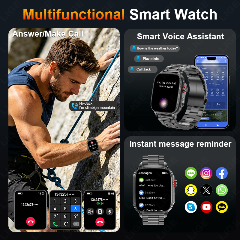 LIGE Neue Smartwatch mit 1400m – Outdoor Power Hours Bewertung und Preis
