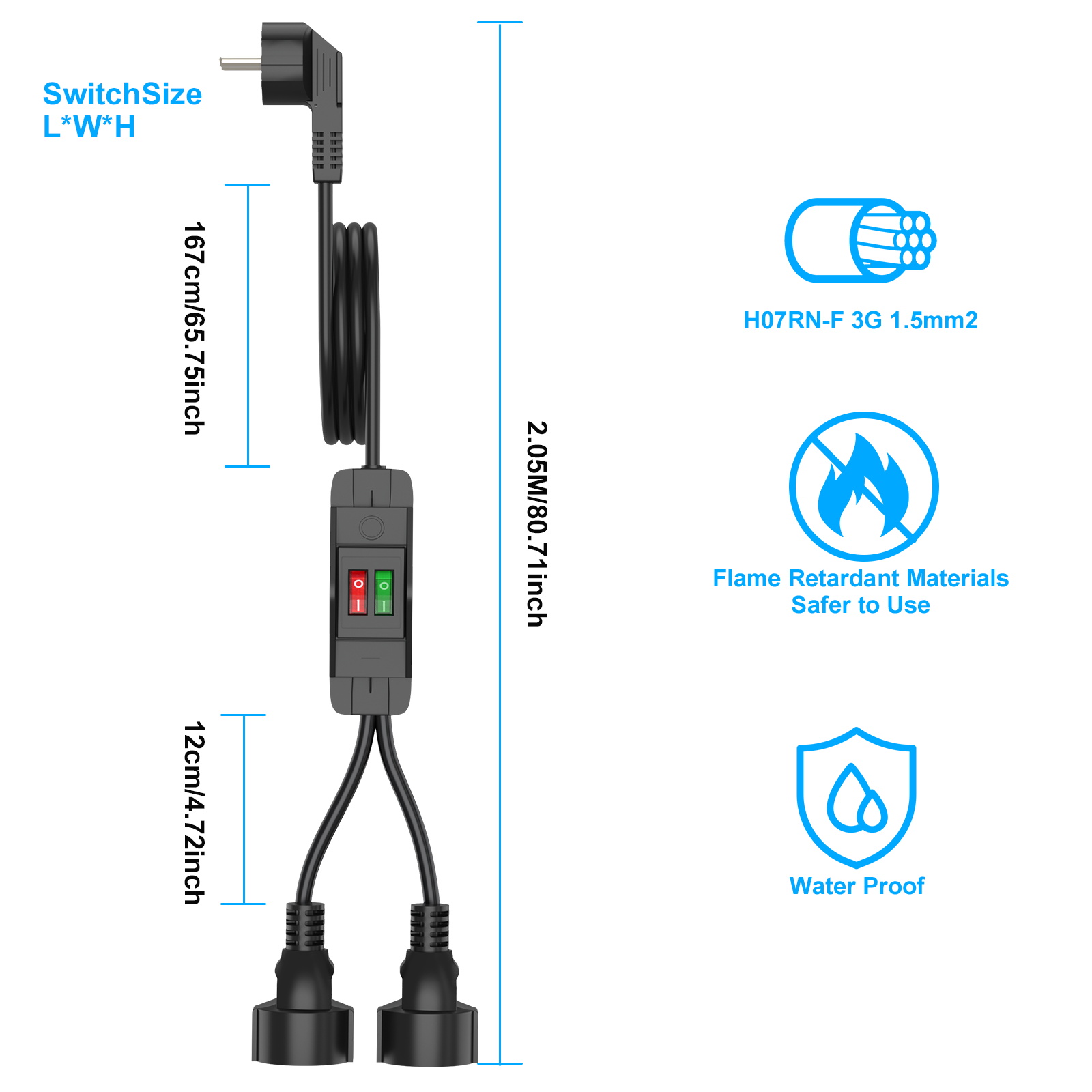EU-Stecker-Verlängerungskabel  – Outdoor Power Lead Bewertung und Preis