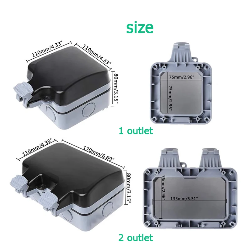 EU KR Wasserdichte Steckdosen  – Outdoor Power Outlet Waterproof Bewertung und Preis