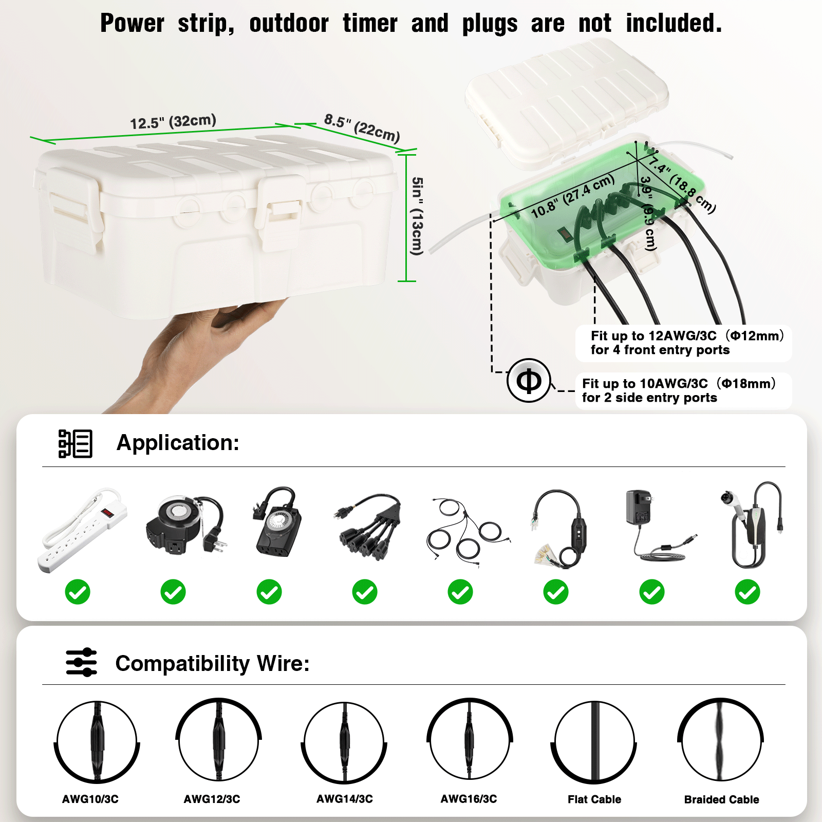 Große wasserdichte Elektrovert – Outdoor Power With Timer Bewertung und Preis