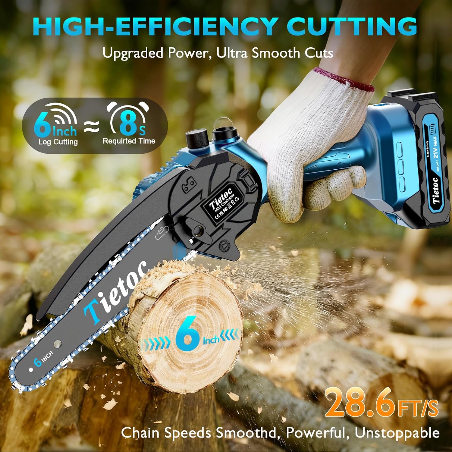 Mini-Kettensäge, 6 Zoll Akku-K – Electric Chainsaw Battery Bewertung und Preis